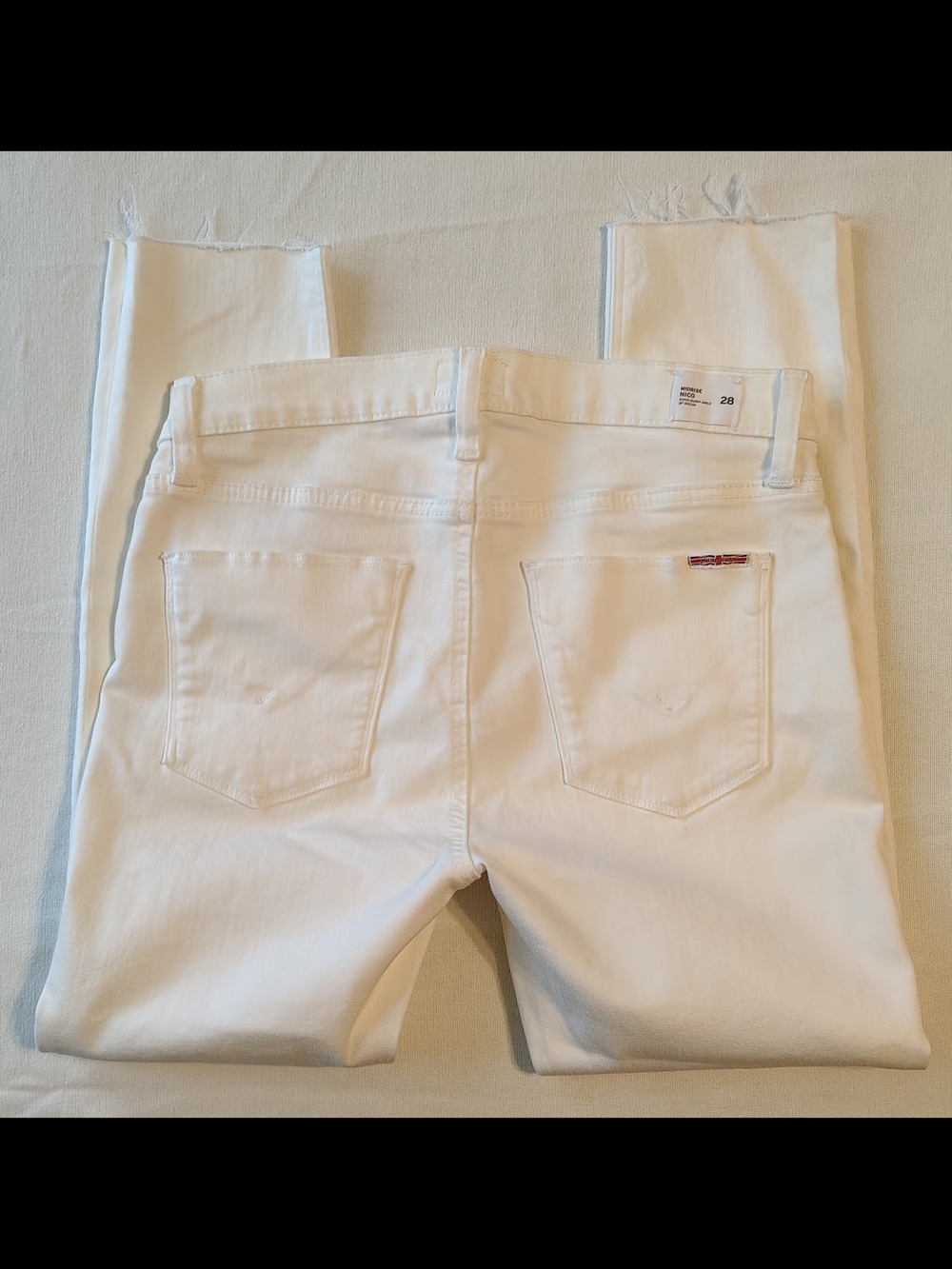 Hudson MidRise Nico White Super Skinny Raw Hem Ankle Women's Jeans Size 28 NWOT - Picture 6 of 11